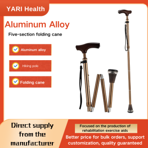 Ari Folding Cane Outdoor Five-Section Folding Cane Hiking Stick Aluminum Alloy Cane