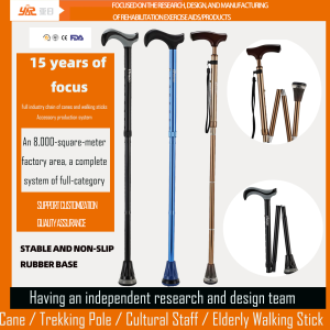 Custom Aluminum Alloy Four-Section Folding Single-Point Cane with Adjustable Height